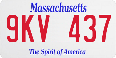 MA license plate 9KV437
