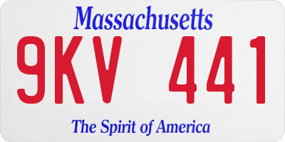 MA license plate 9KV441