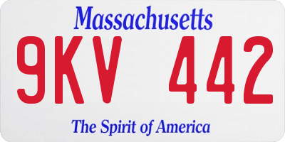 MA license plate 9KV442