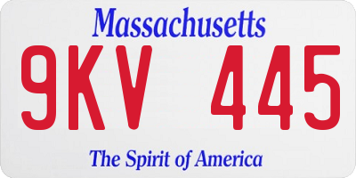 MA license plate 9KV445