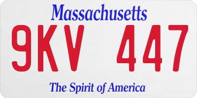 MA license plate 9KV447