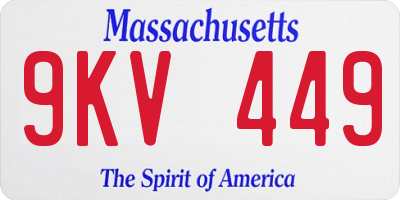 MA license plate 9KV449