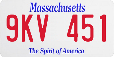 MA license plate 9KV451