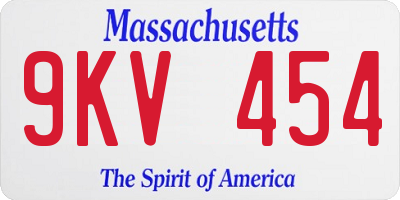 MA license plate 9KV454
