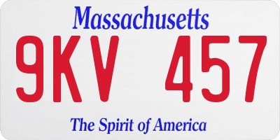 MA license plate 9KV457