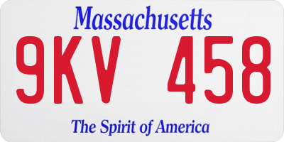 MA license plate 9KV458