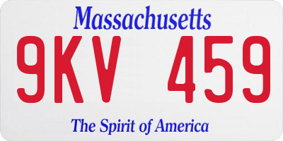 MA license plate 9KV459
