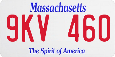 MA license plate 9KV460