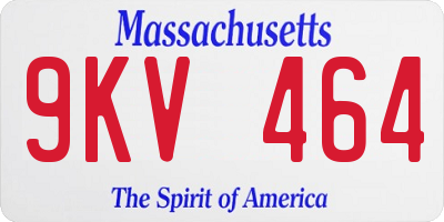 MA license plate 9KV464