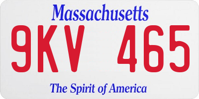 MA license plate 9KV465