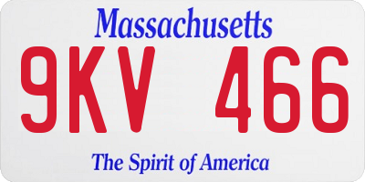 MA license plate 9KV466