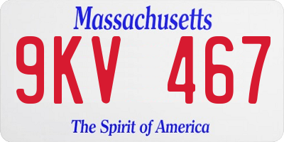 MA license plate 9KV467