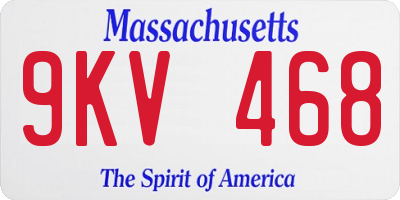 MA license plate 9KV468