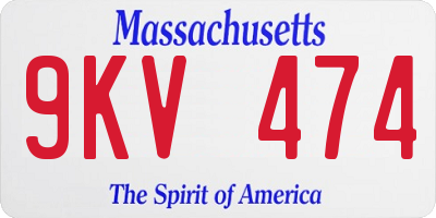 MA license plate 9KV474