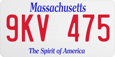 MA license plate 9KV475