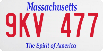 MA license plate 9KV477
