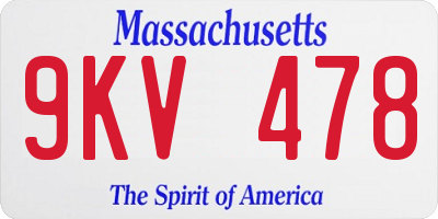 MA license plate 9KV478