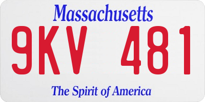 MA license plate 9KV481