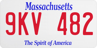 MA license plate 9KV482