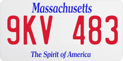 MA license plate 9KV483