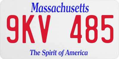 MA license plate 9KV485
