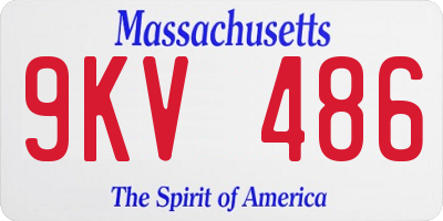 MA license plate 9KV486