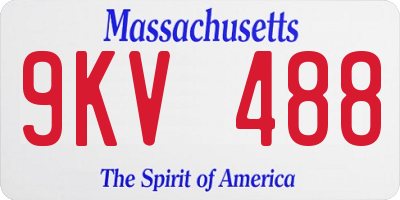 MA license plate 9KV488