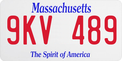 MA license plate 9KV489