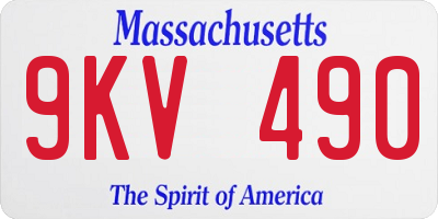 MA license plate 9KV490