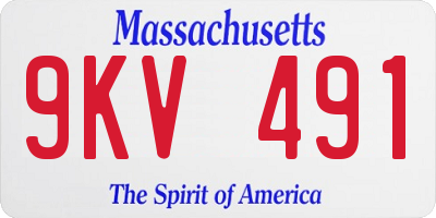 MA license plate 9KV491