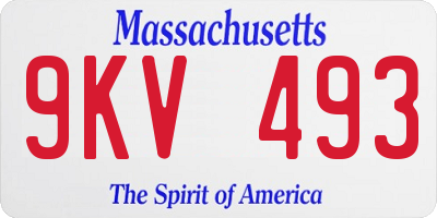 MA license plate 9KV493