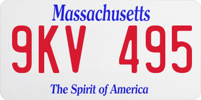 MA license plate 9KV495