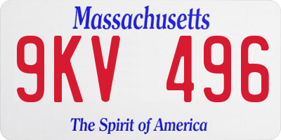 MA license plate 9KV496