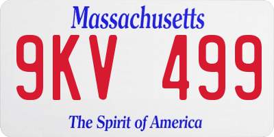 MA license plate 9KV499