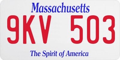 MA license plate 9KV503