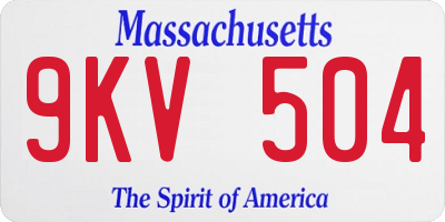MA license plate 9KV504