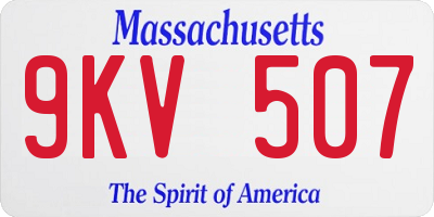 MA license plate 9KV507