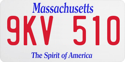 MA license plate 9KV510