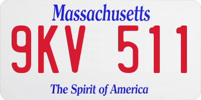 MA license plate 9KV511