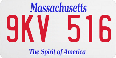 MA license plate 9KV516