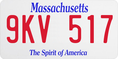 MA license plate 9KV517