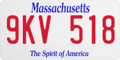 MA license plate 9KV518