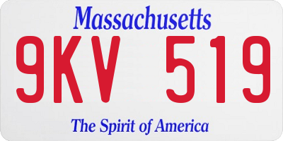 MA license plate 9KV519