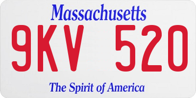 MA license plate 9KV520