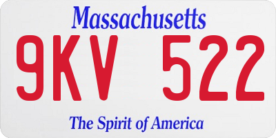 MA license plate 9KV522