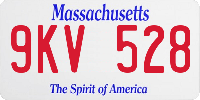 MA license plate 9KV528