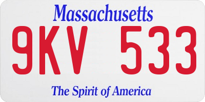 MA license plate 9KV533