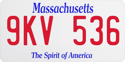 MA license plate 9KV536