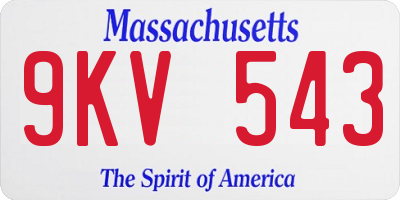 MA license plate 9KV543