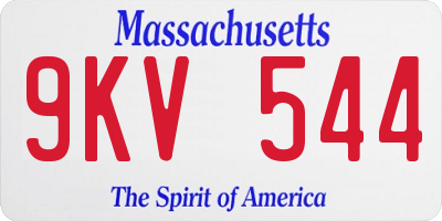 MA license plate 9KV544